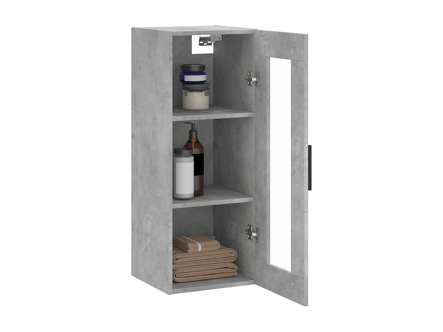 Mobile a Parete Grigio Cemento 34,5x34x90 cm