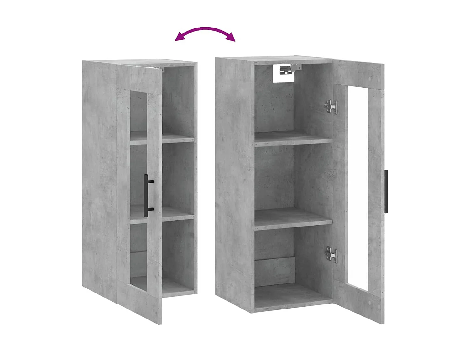 Mobile a Parete Grigio Cemento 34,5x34x90 cm