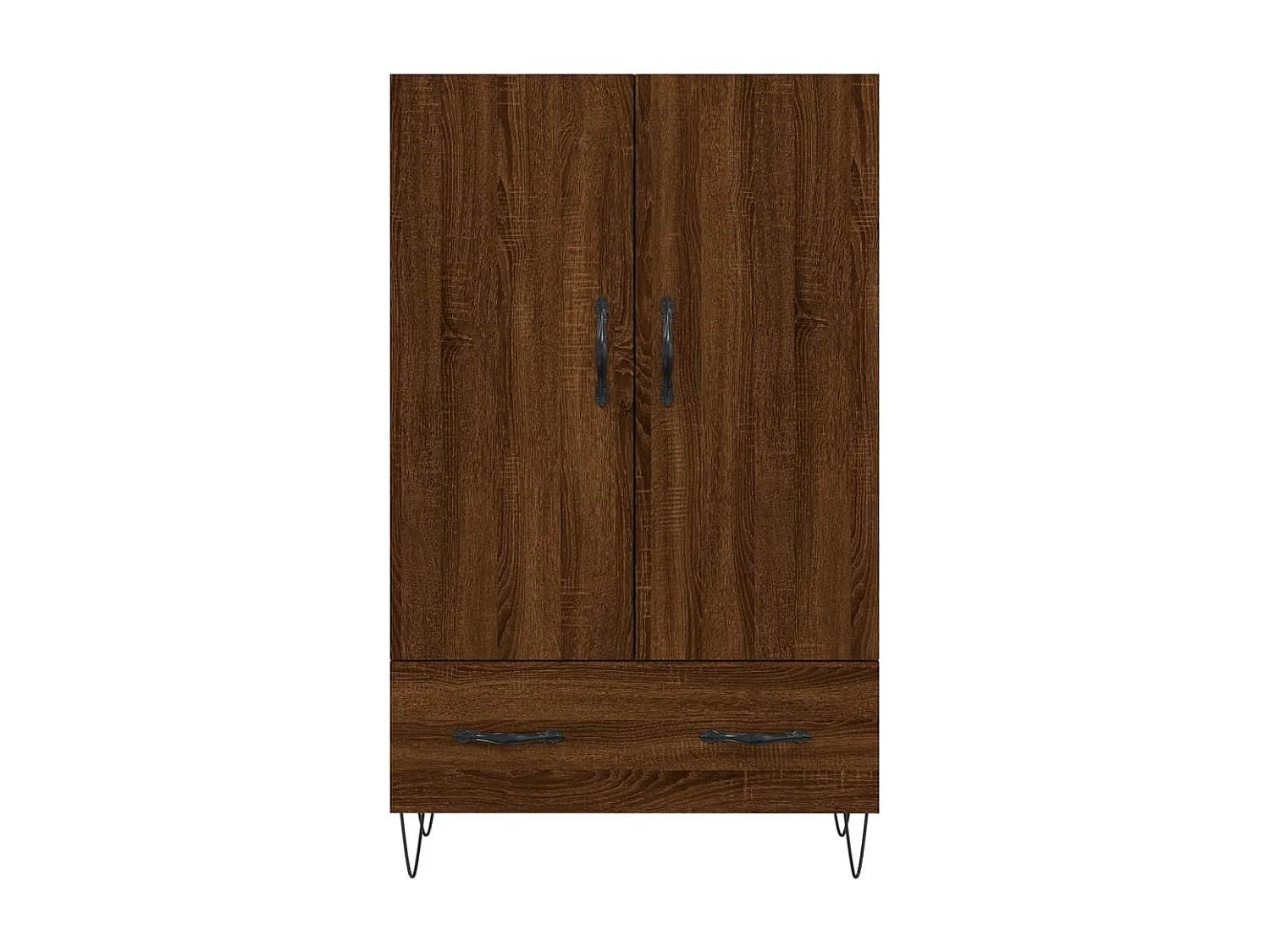 Buffet haut chêne marron 69,5x31x115 cm bois d'ingénierie