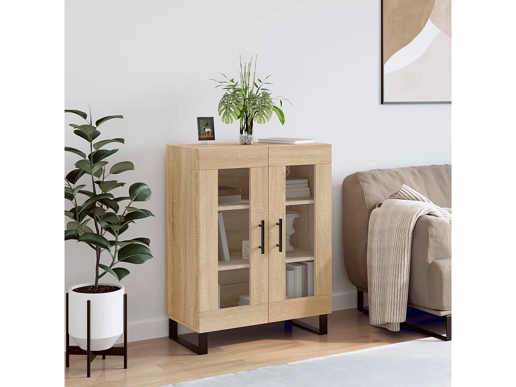 Buffet chêne sonoma 69,5x34x90 cm bois d'ingénierie