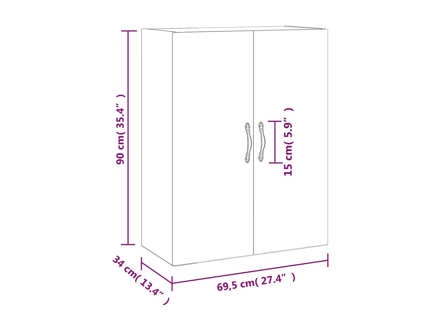 Armoire murale chêne sonoma 69,5x34x90 cm bois d'ingénierie