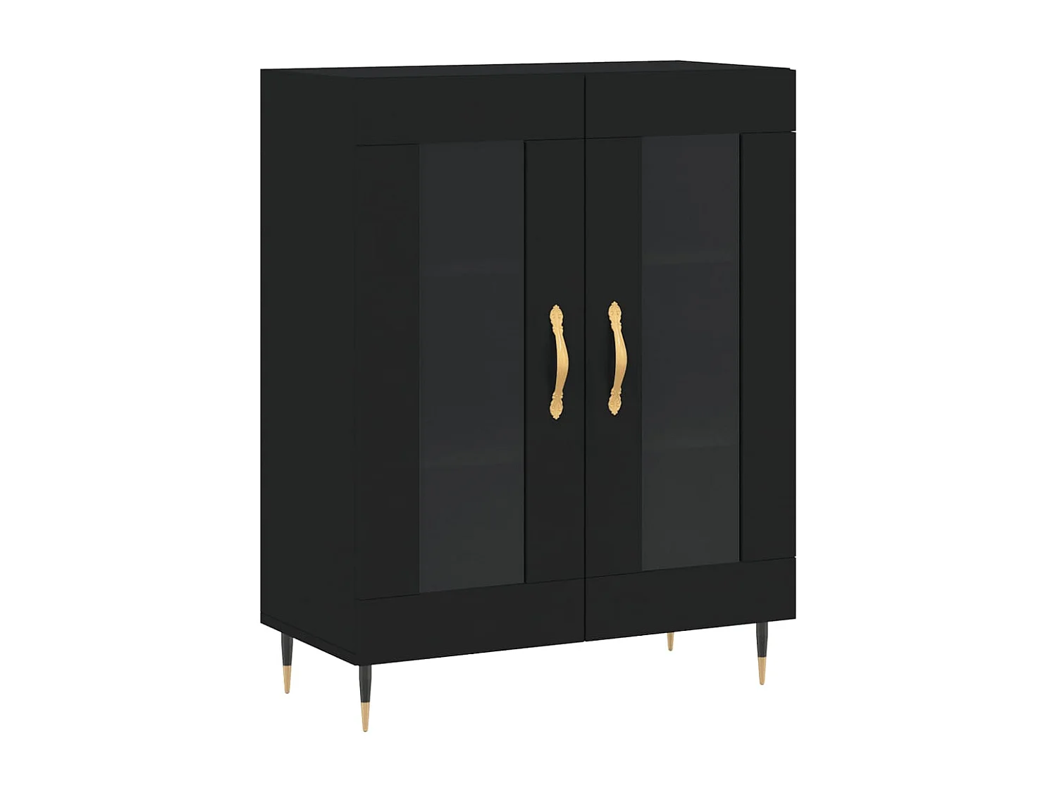 Credenza Nera 69,5x34x90 cm in Legno Multistrato