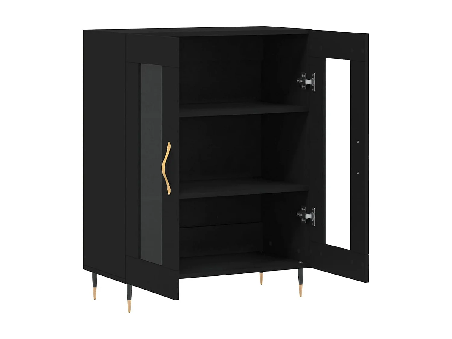 Credenza Nera 69,5x34x90 cm in Legno Multistrato