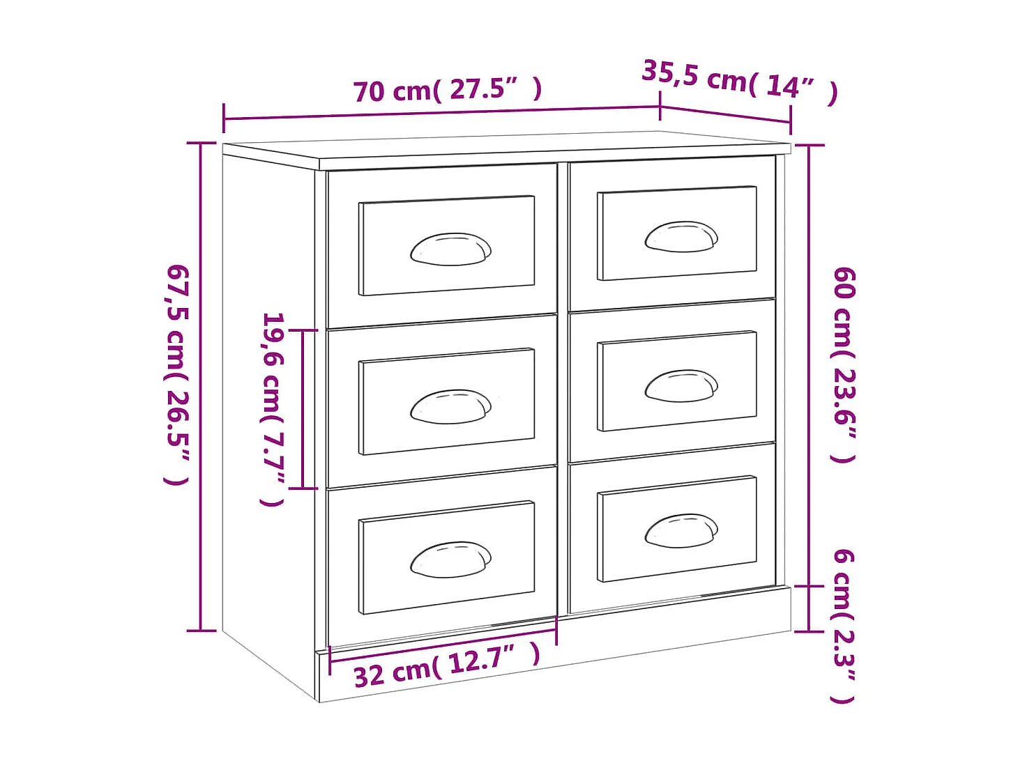 Sideboards 2 Stk. Grau Sonoma Holzwerkstoff
