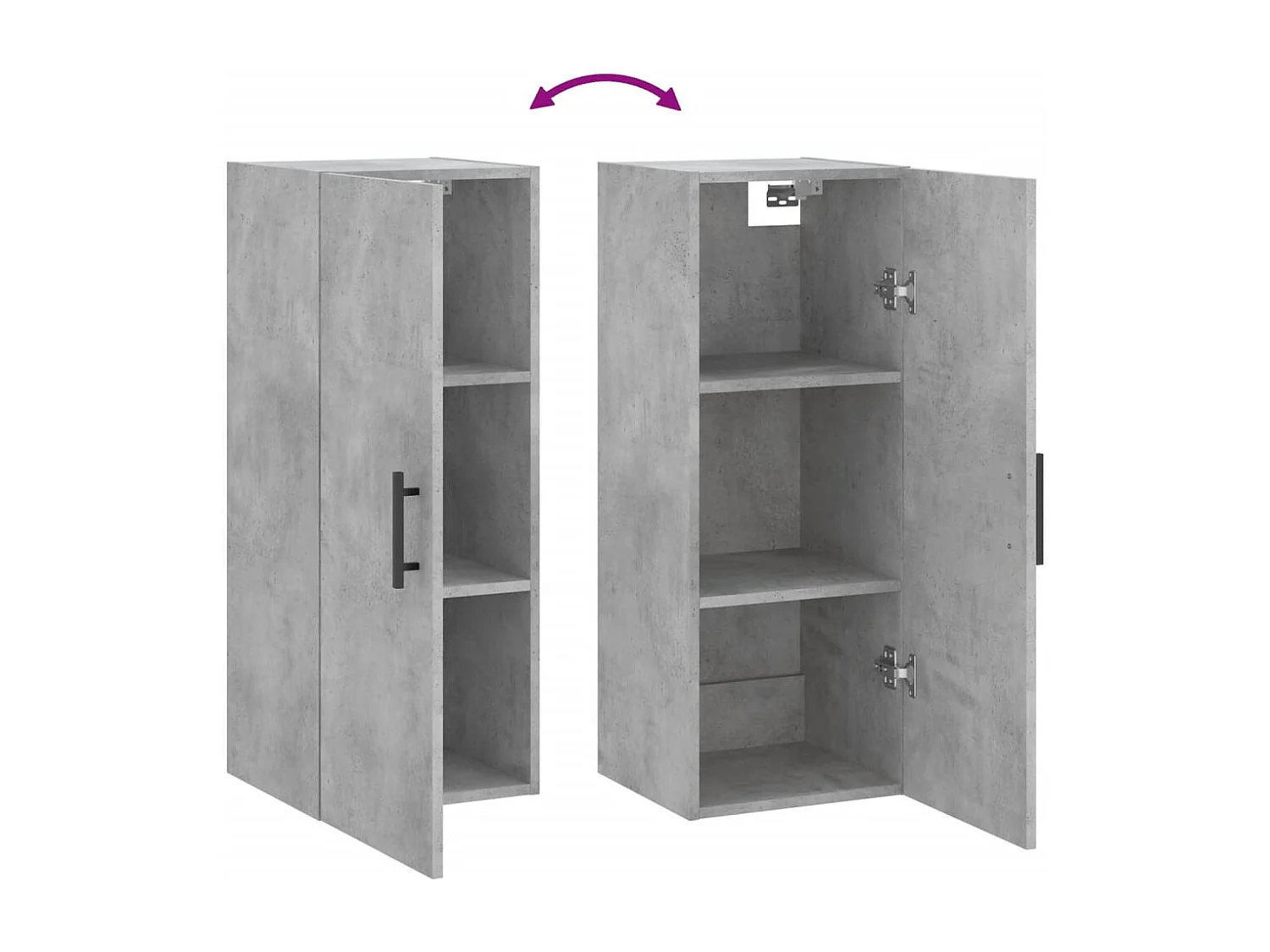 Mobile a Parete Grigio Cemento 34,5x34x90 cm