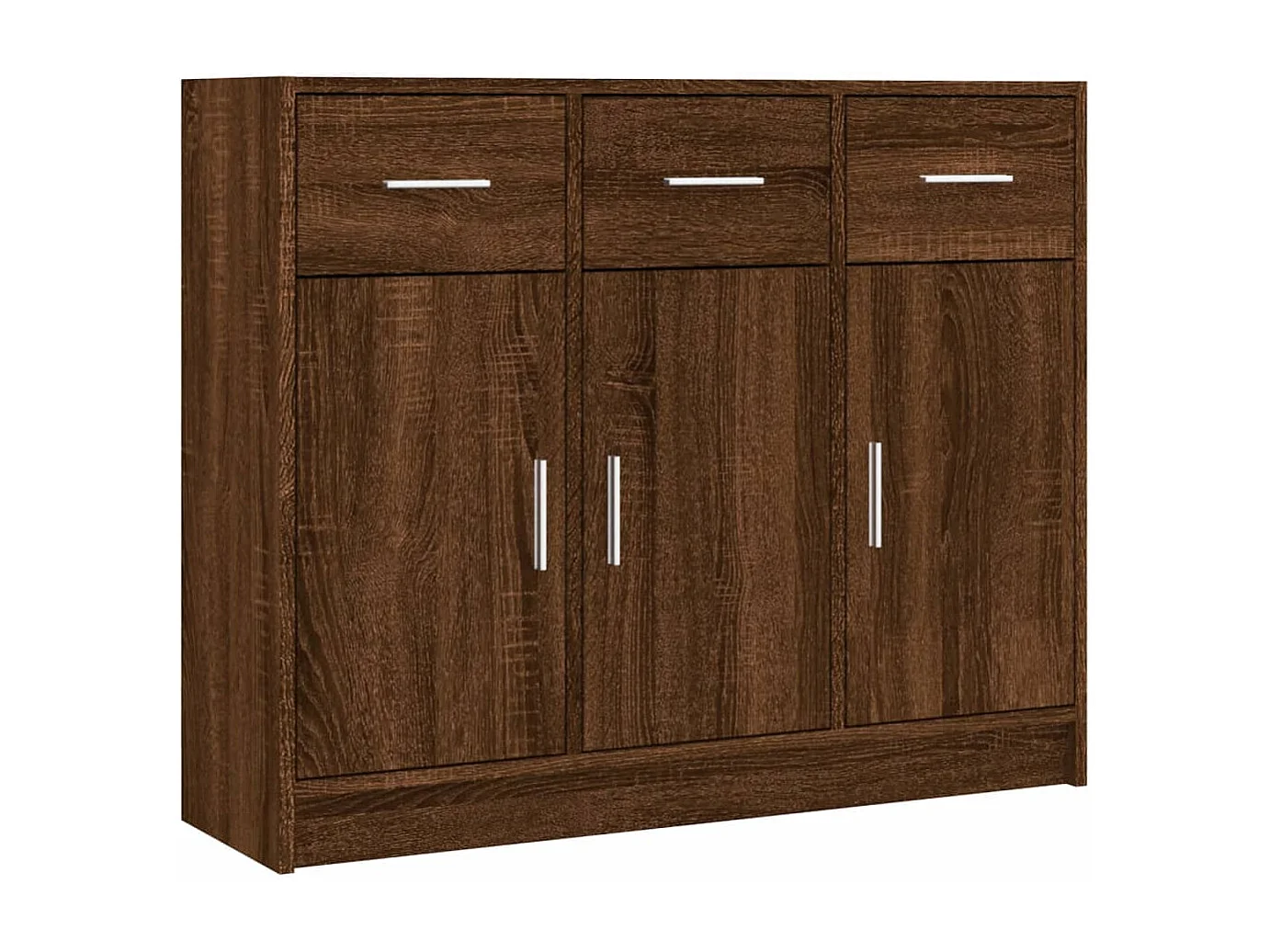 Dressoir 91x28x75 cm bewerkt hout bruin eikenkleur