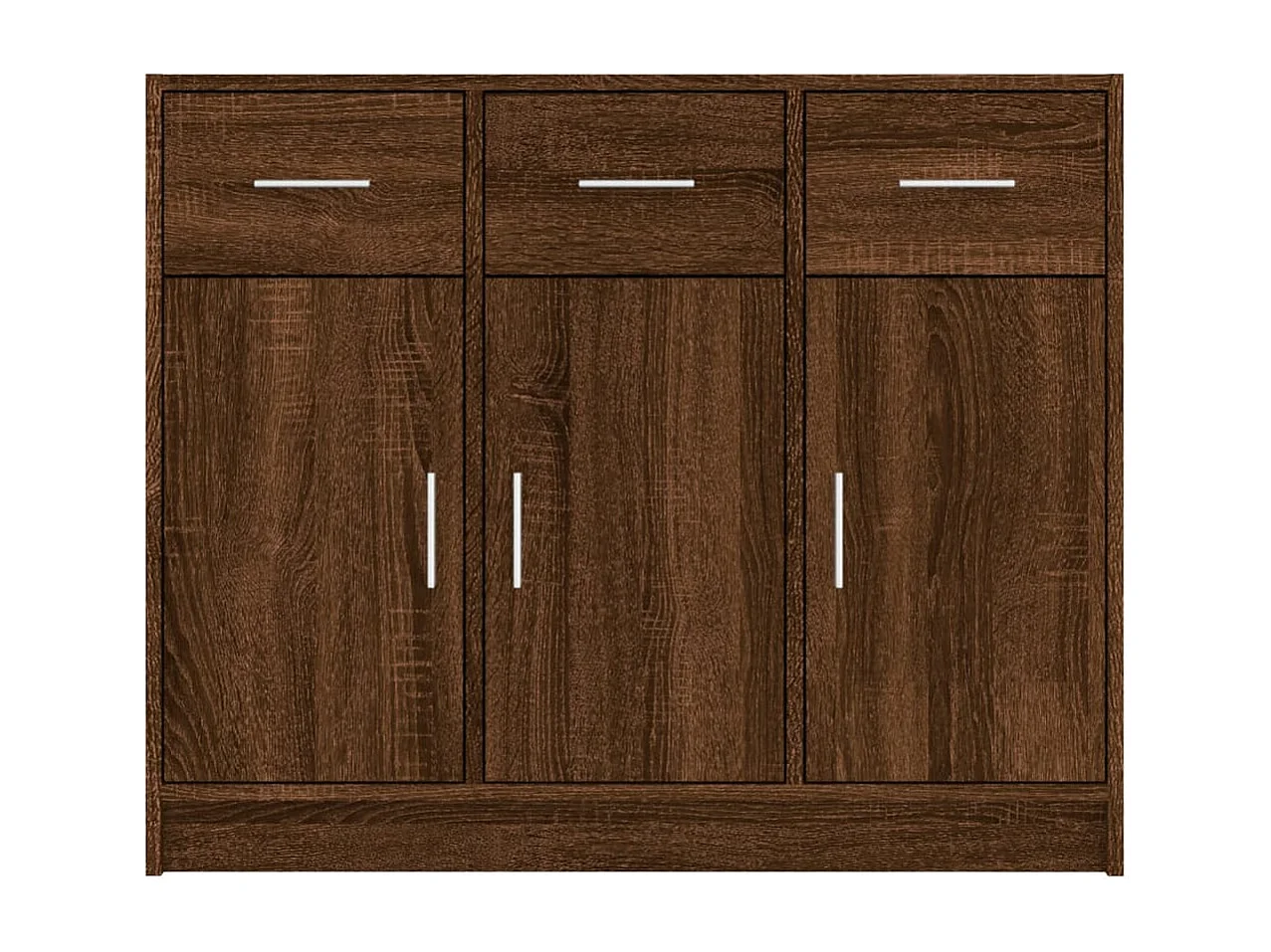 Dressoir 91x28x75 cm bewerkt hout bruin eikenkleur