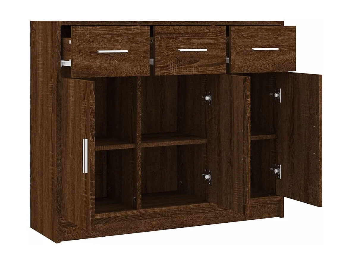 Dressoir 91x28x75 cm bewerkt hout bruin eikenkleur