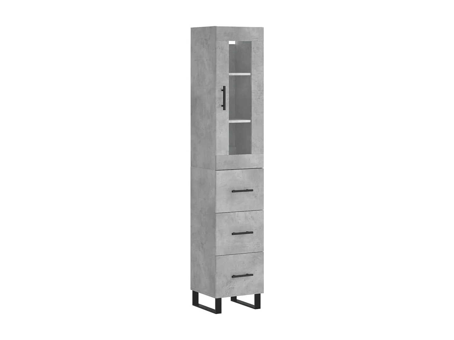 Credenza Grigio Cemento 34,5x34x180 cm in Legno Multistrato