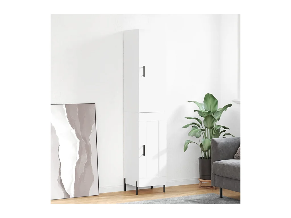 Highboard Weiß 34,5x34x180 cm Holzwerkstoff