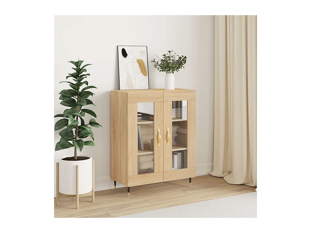 Buffet chêne sonoma 69,5x34x90 cm bois d'ingénierie