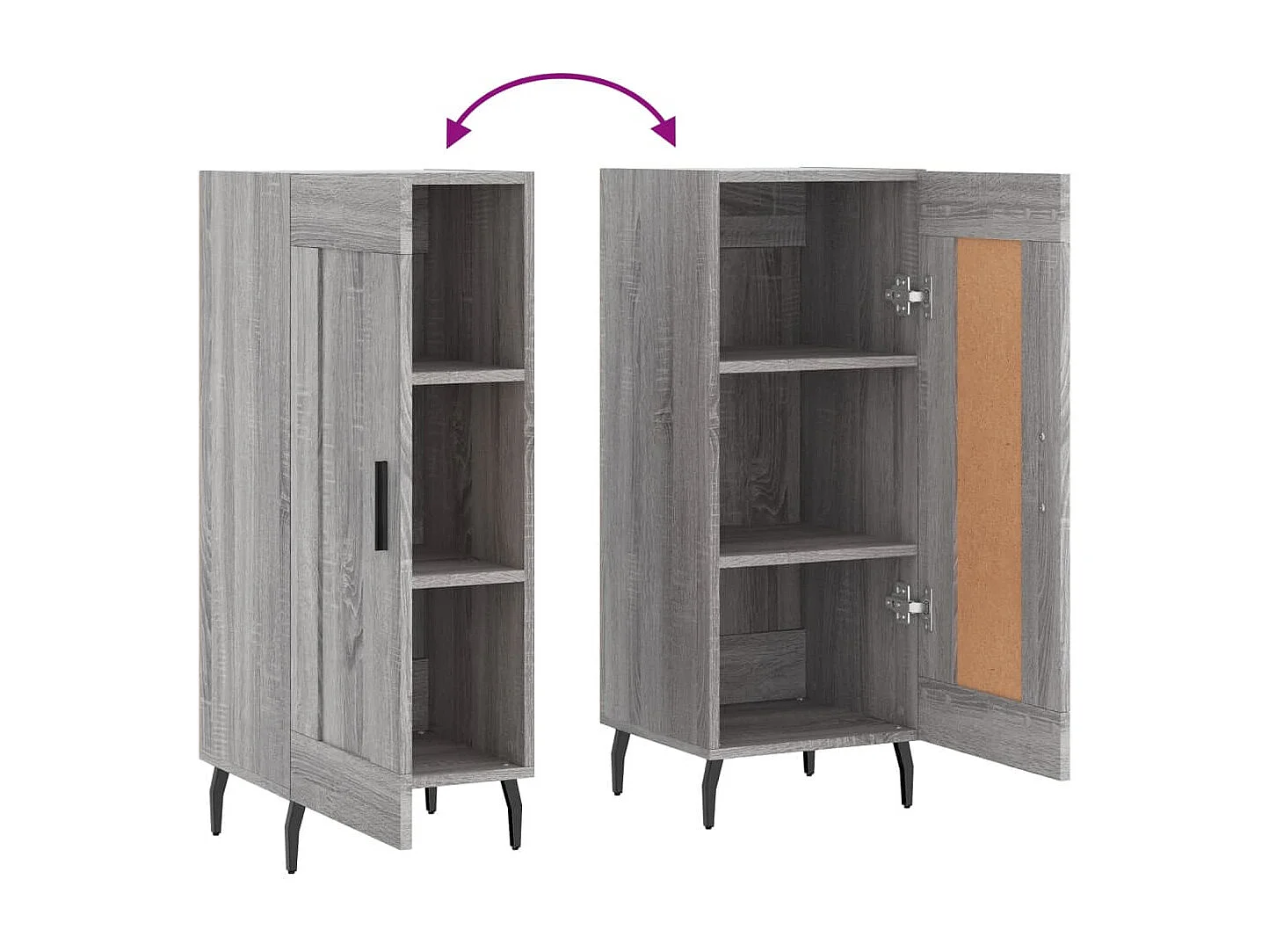 Buffet Sonoma gris 34,5x34x90 cm Bois d'ingénierie