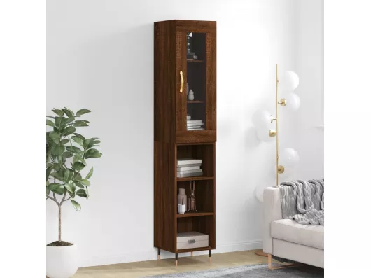 Kauf Unique Highboard Braun Eichen-Optik 34,5x34x180 cm Holzwerkstoff