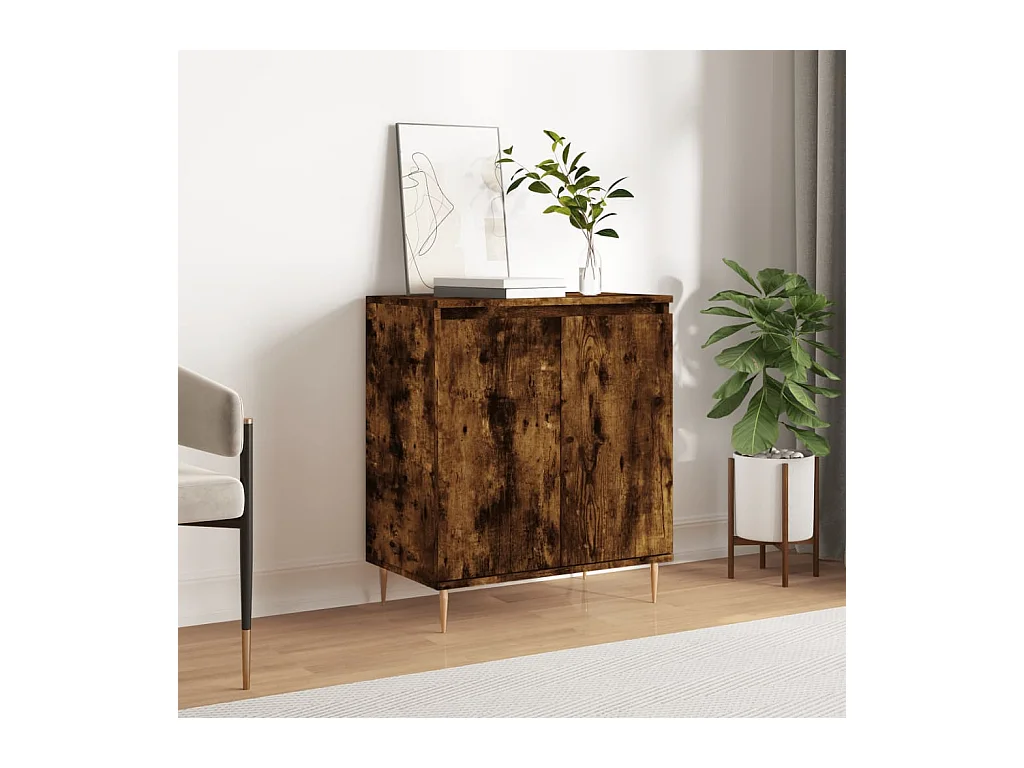 Dressoir 60x35x70 cm bewerkt hout gerookt eikenkleurig