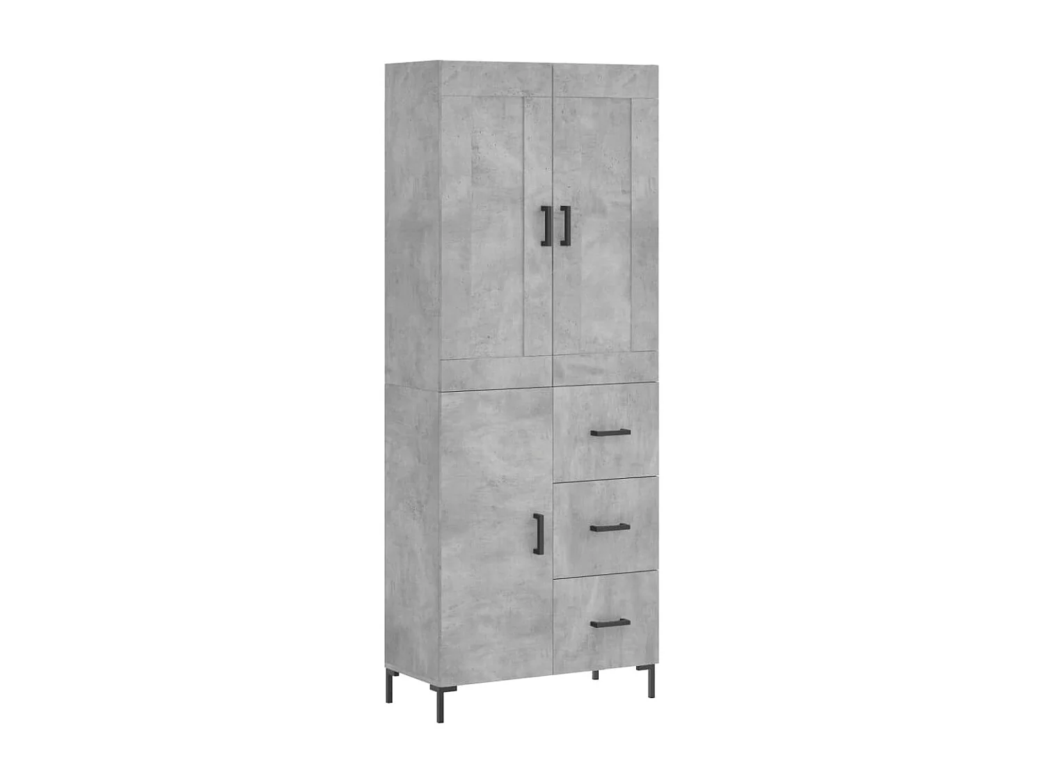 Buffet haut Gris béton 69,5x34x180 cm Bois d'ingénierie