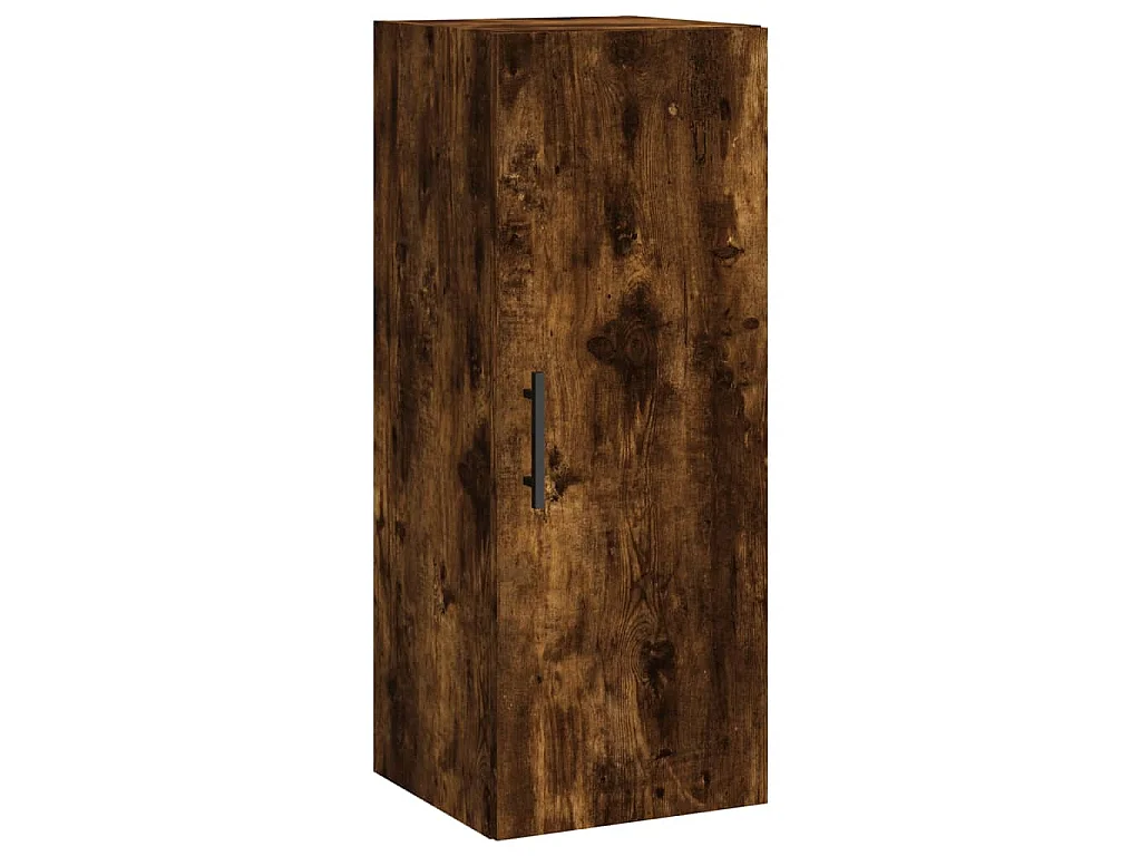 Buffet haut Chêne fumé 34,5x34x180 cm Bois d'ingénierie