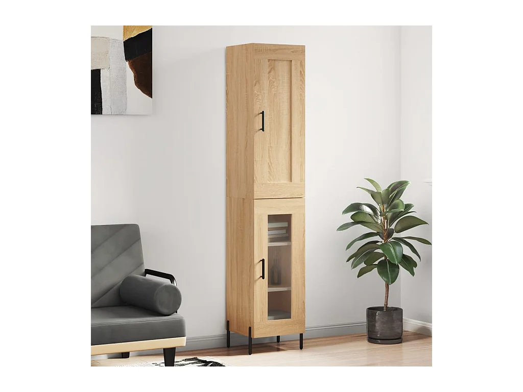 Buffet haut Chêne sonoma 34,5x34x180 cm Bois d'ingénierie