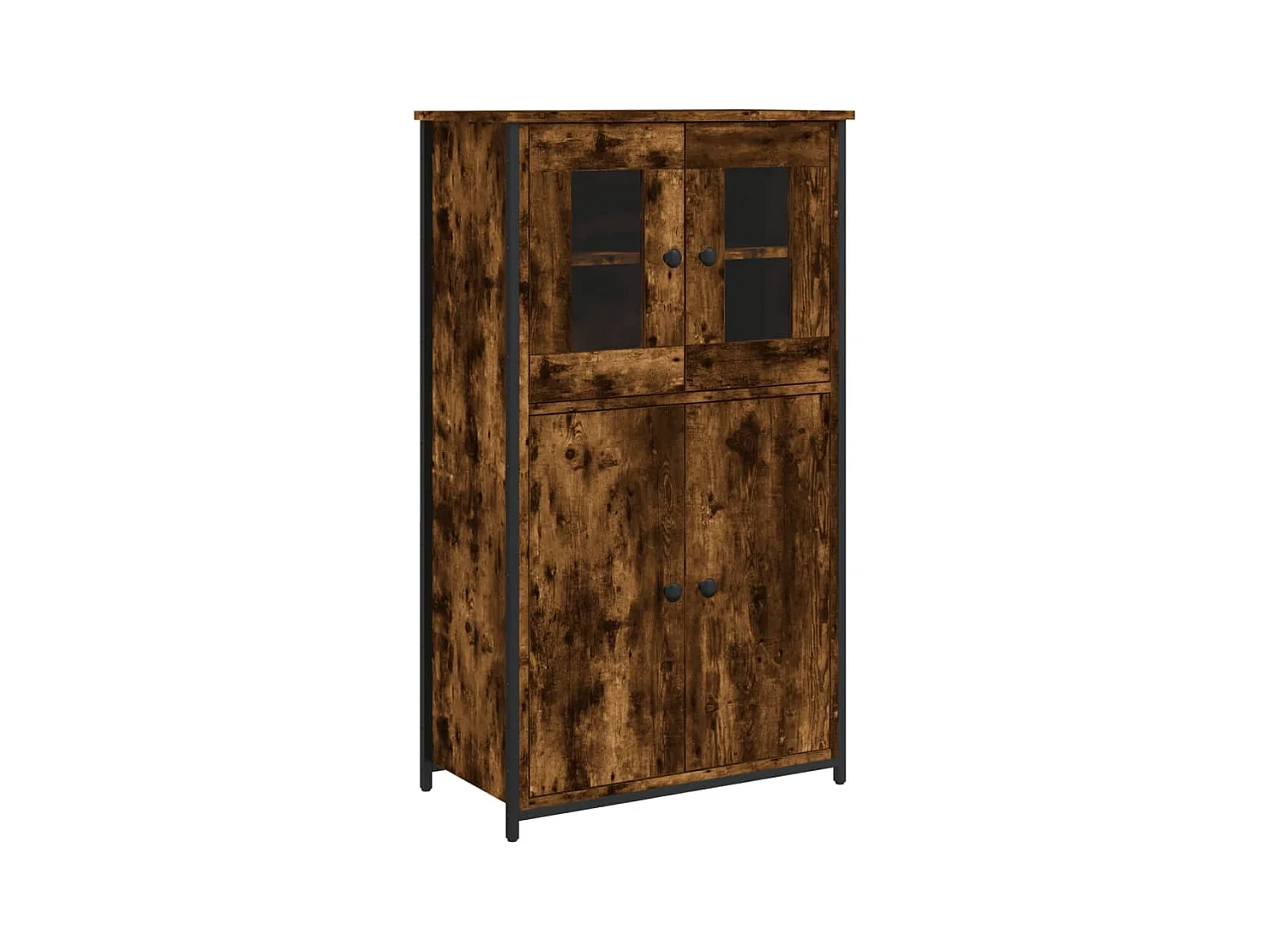 Buffet haut chêne fumé 62x32x106,5 cm bois d'ingénierie