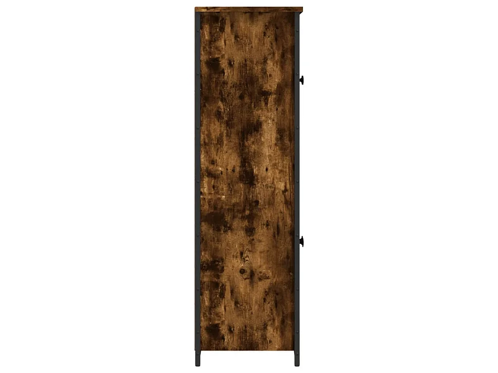 Buffet haut chêne fumé 62x32x106,5 cm bois d'ingénierie