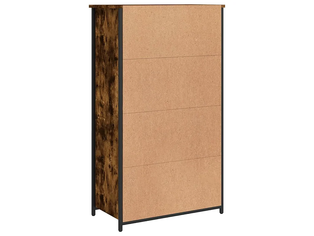 Buffet haut chêne fumé 62x32x106,5 cm bois d'ingénierie