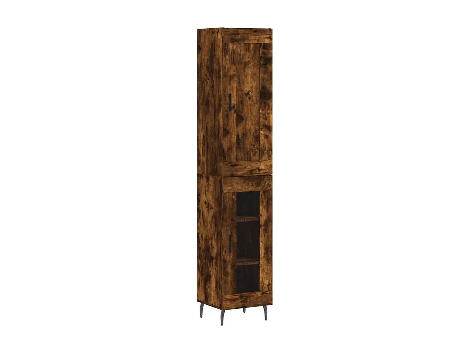 Buffet haut Chêne fumé 34,5x34x180 cm Bois d'ingénierie