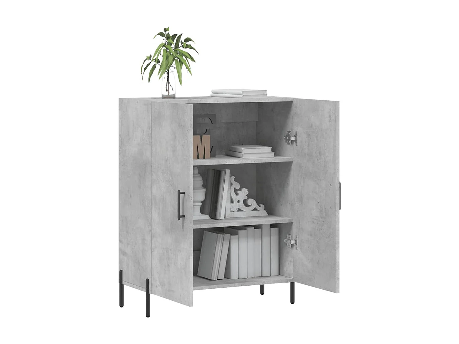 Credenza Grigio Cemento 69,5x34x90 cm in Legno Multistrato