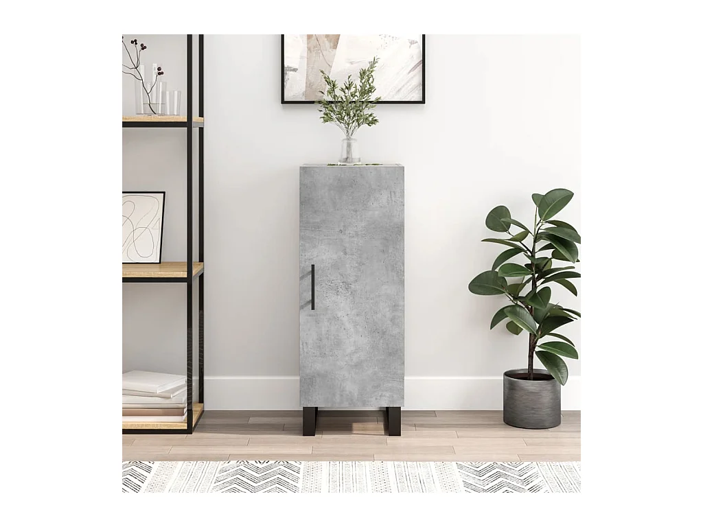Buffet Gris béton 34,5x34x90 cm Bois d'ingénierie