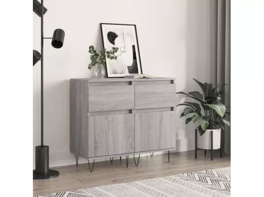 Kauf Unique Sideboards 2 Stk. Grau Sonoma 40x35x70 cm Holzwerkstoff