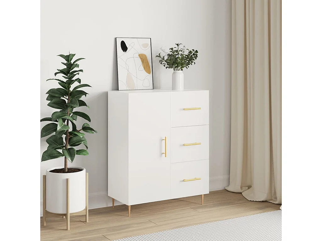 Credenza Bianca 69,5x34x90 cm in Legno Multistrato