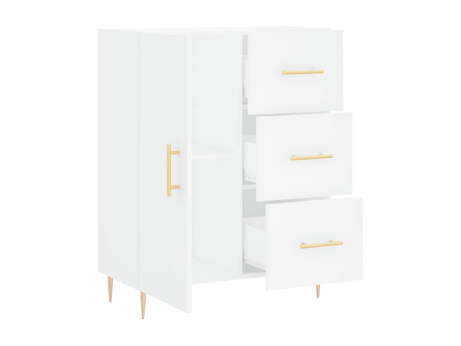 Credenza Bianca 69,5x34x90 cm in Legno Multistrato