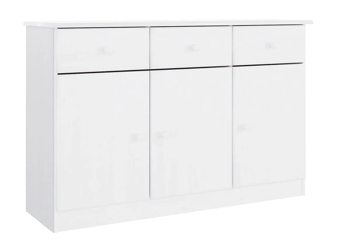 Sideboard ALTA Weiß 112x35x73 cm Massivholz Kiefer