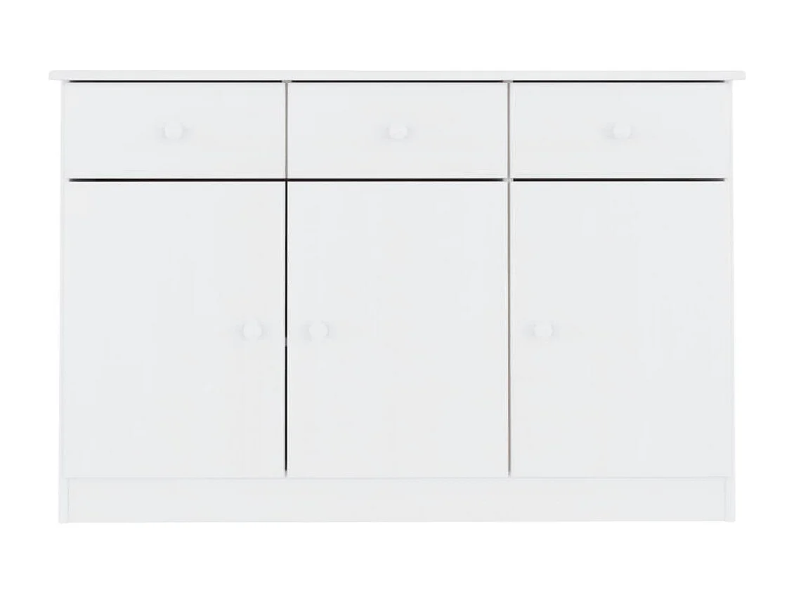 Sideboard ALTA Weiß 112x35x73 cm Massivholz Kiefer