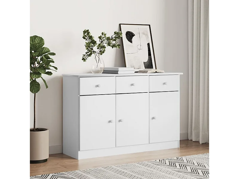 Dressoir ALTA 112x35x73 cm massief grenenhout wit