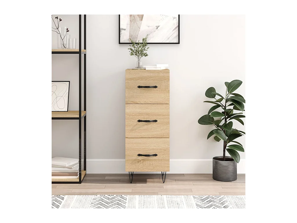 Dressoir 34,5x34x90 cm bewerkt hout sonoma eiken