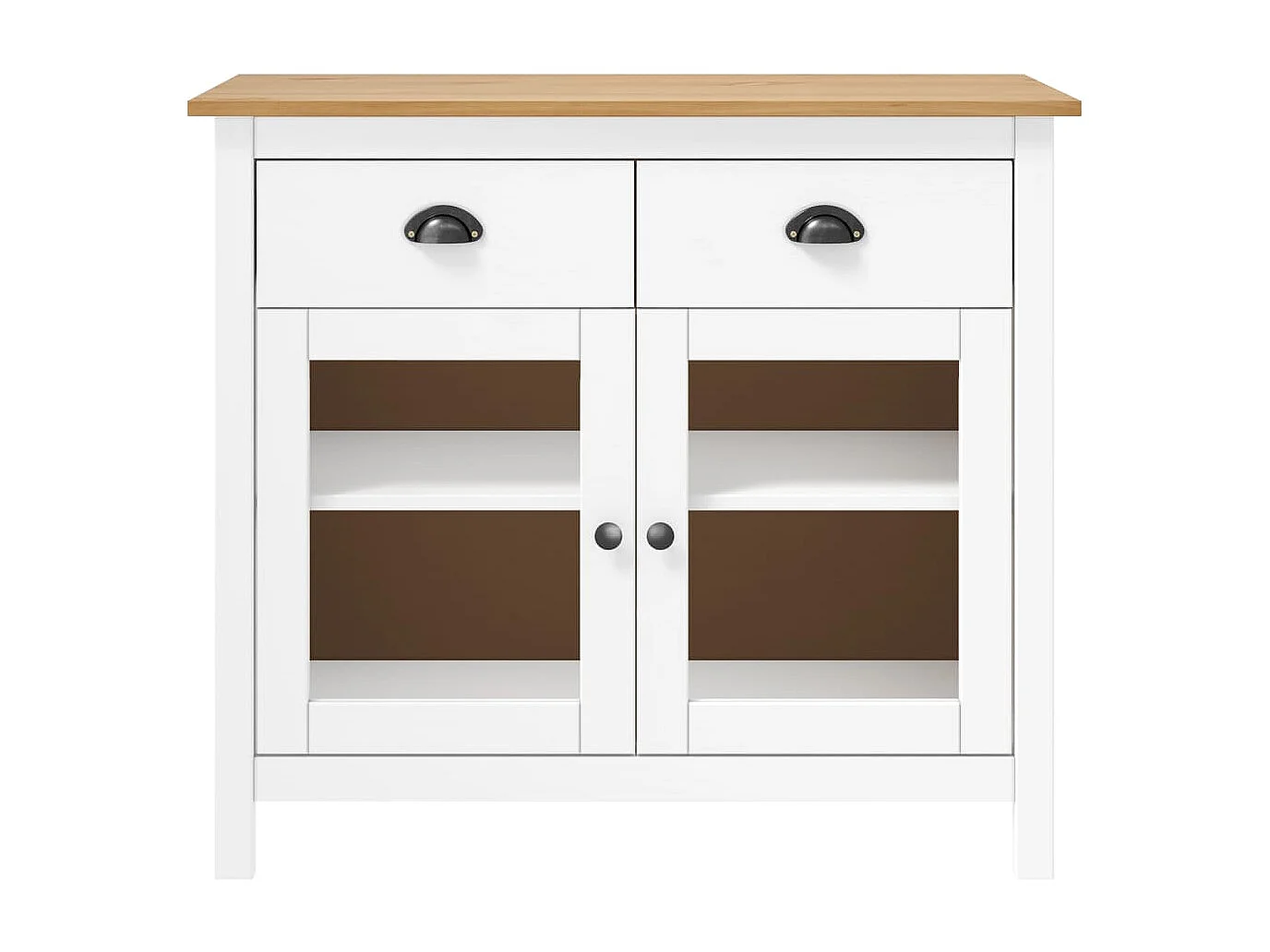 Buffet Hill Blanc 90x40x80 cm Bois de pin solide