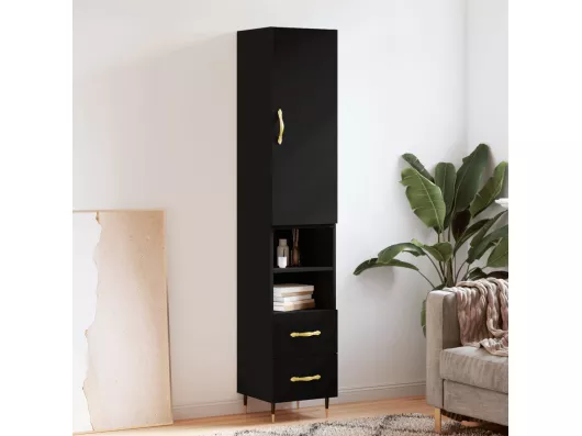 Kauf Unique Highboard Schwarz 34,5x34x180 cm Holzwerkstoff