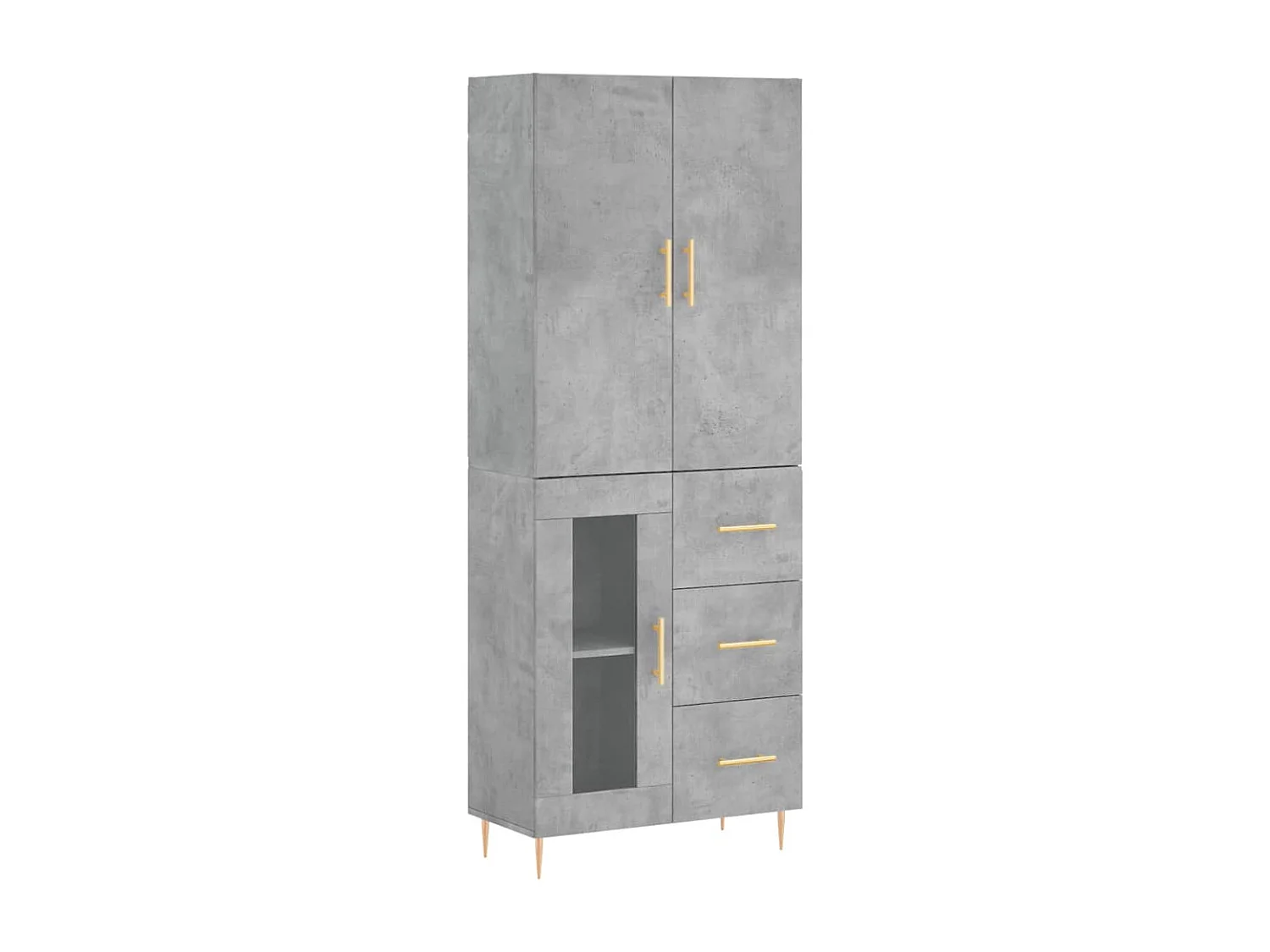 Highboard Betongrau 69,5x34x180 cm Holzwerkstoff