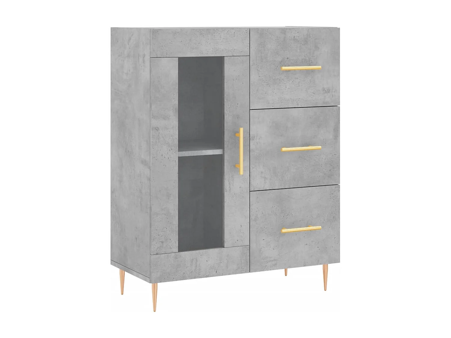 Highboard Betongrau 69,5x34x180 cm Holzwerkstoff