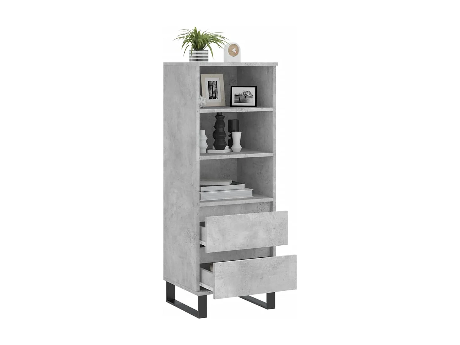 Buffet haut Gris béton 40x36x110 cm Bois d'ingénierie