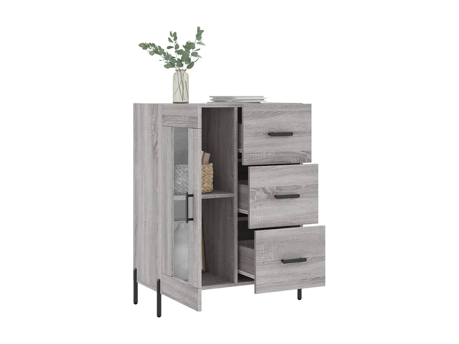 Sideboard Grau Sonoma 69,5x34x90 cm Holzwerkstoff