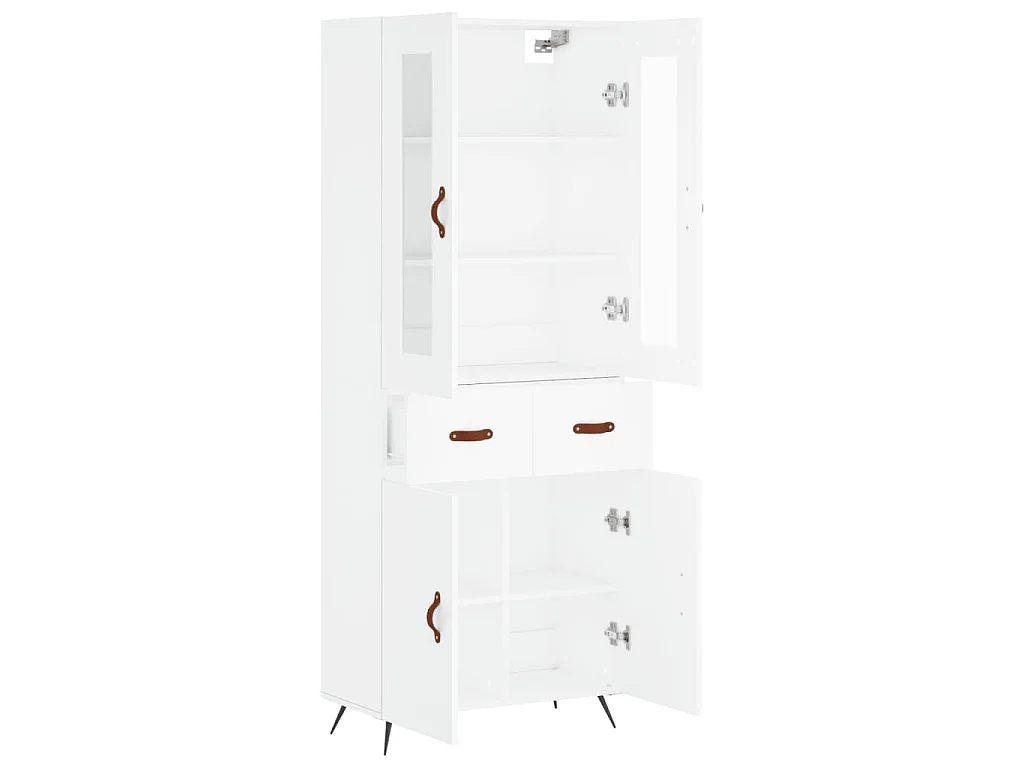 Highboard Weiß 69,5x34x180 cm Holzwerkstoff