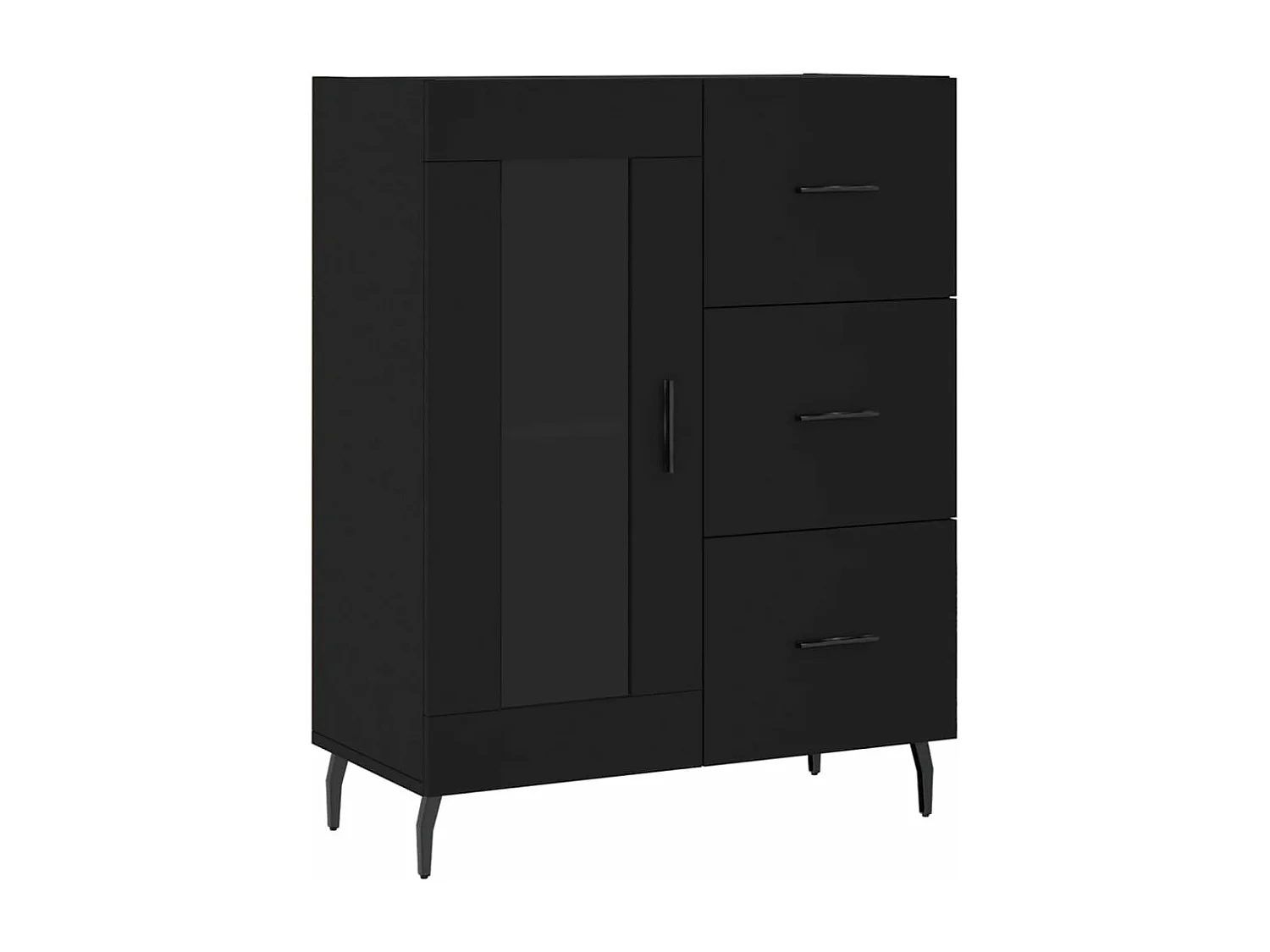 Armário alto 69,5x34x180 cm derivados de madeira preto