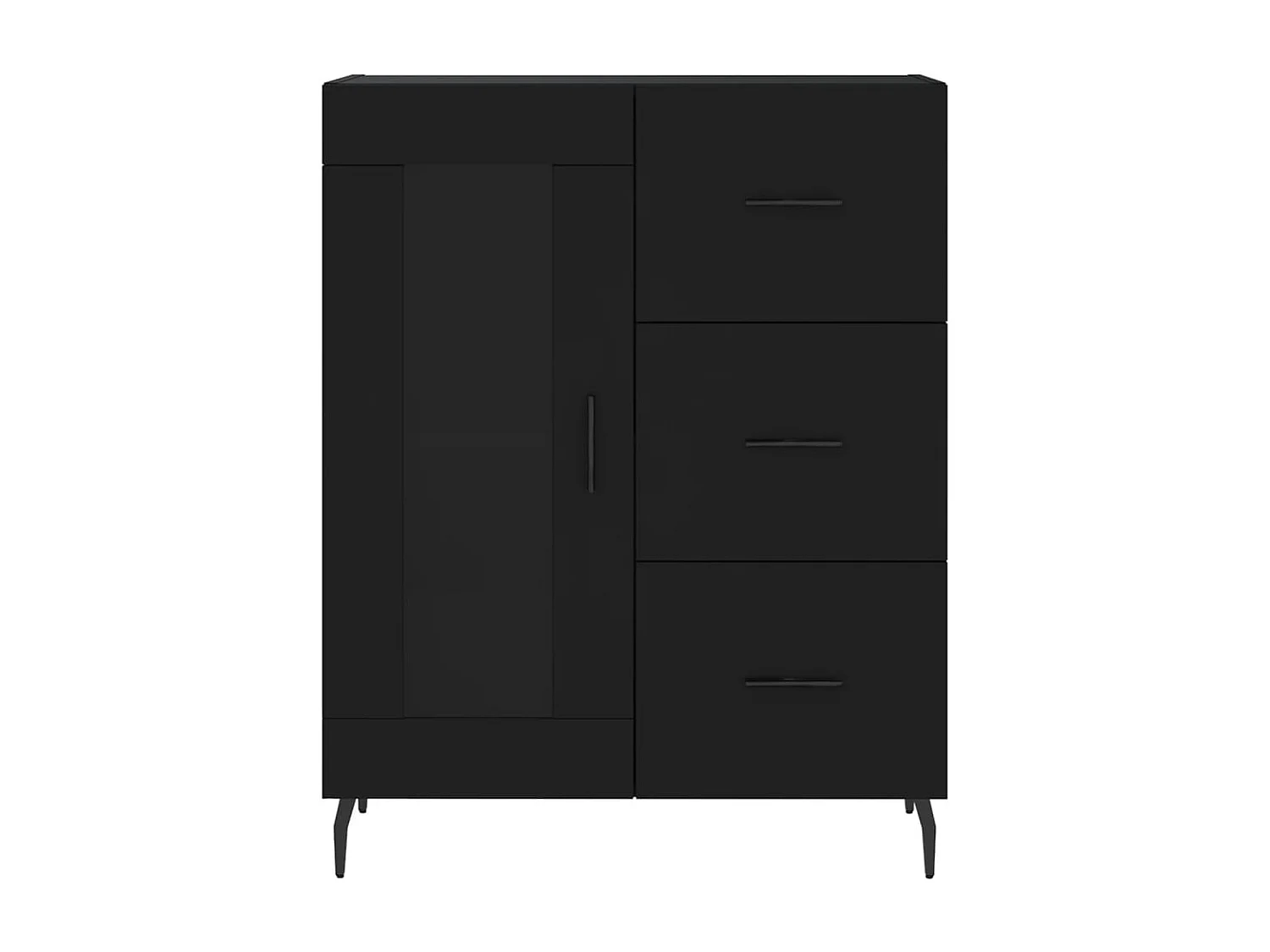 Armário alto 69,5x34x180 cm derivados de madeira preto