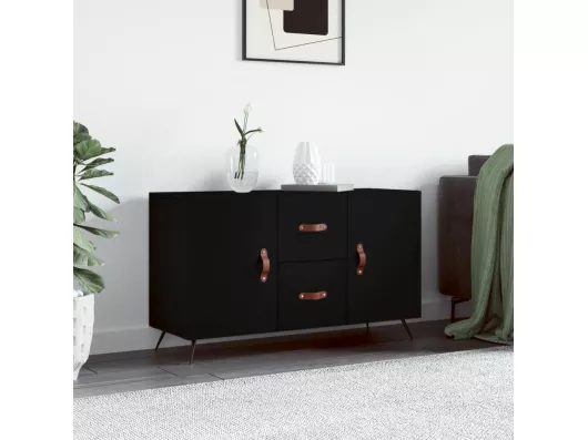 Kauf Unique Sideboard Schwarz 100x36x60 cm Holzwerkstoff