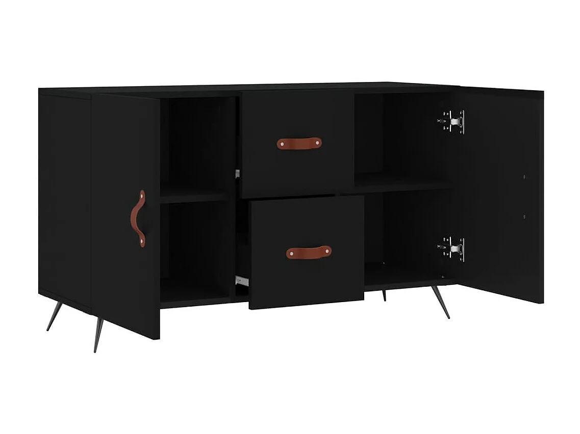 Buffet noir 100x36x60 cm bois d'ingénierie