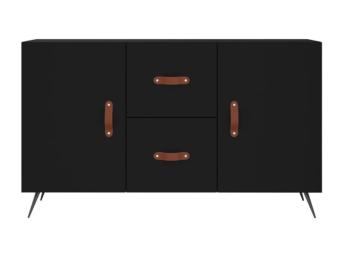 Buffet noir 100x36x60 cm bois d'ingénierie