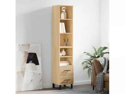 Kauf Unique Highboard Sonoma-Eiche 34,5x34x180 cm Holzwerkstoff