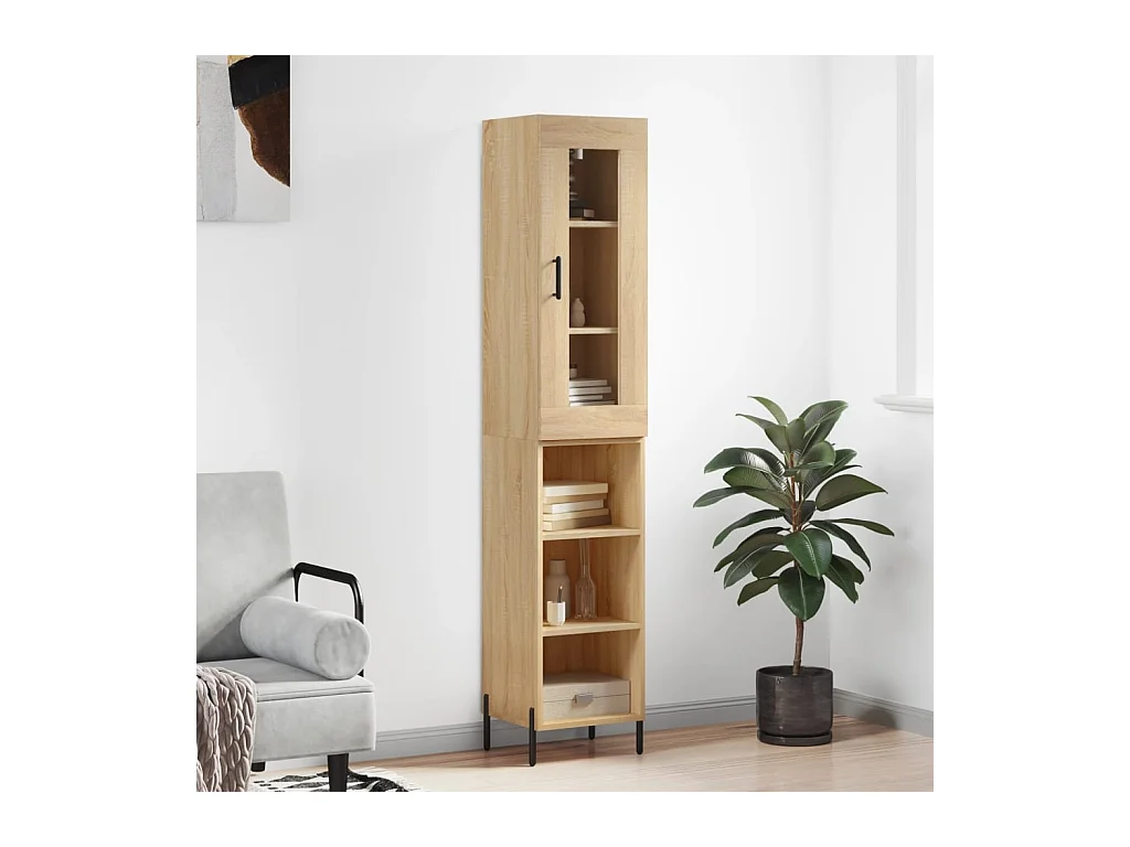 Buffet haut Chêne sonoma 34,5x34x180 cm Bois d'ingénierie