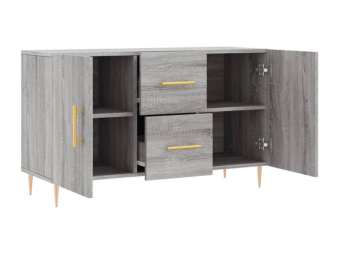 Buffet sonoma gris 100x36x60 cm bois d'ingénierie