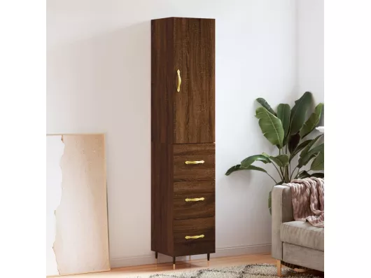 Kauf Unique Highboard Braun Eichen-Optik 34,5x34x180 cm Holzwerkstoff